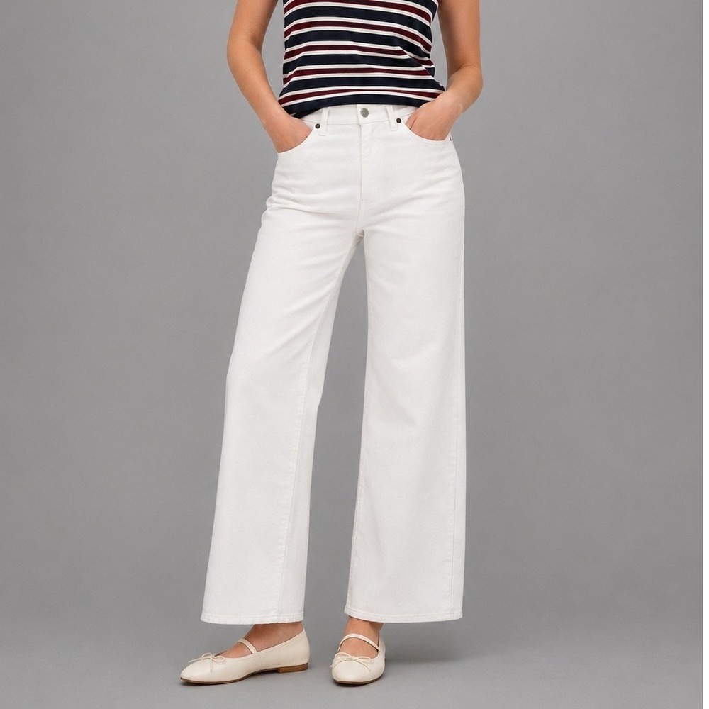 J.Crew Jeans Womens Size 28 Tall White Denim Curvy Slim Wide Stretch 28T NWT